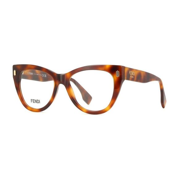 NWT FENDI EYEGLASSES WOMEN ROUND HAVANA EYEWEAR - Picture 1 of 3